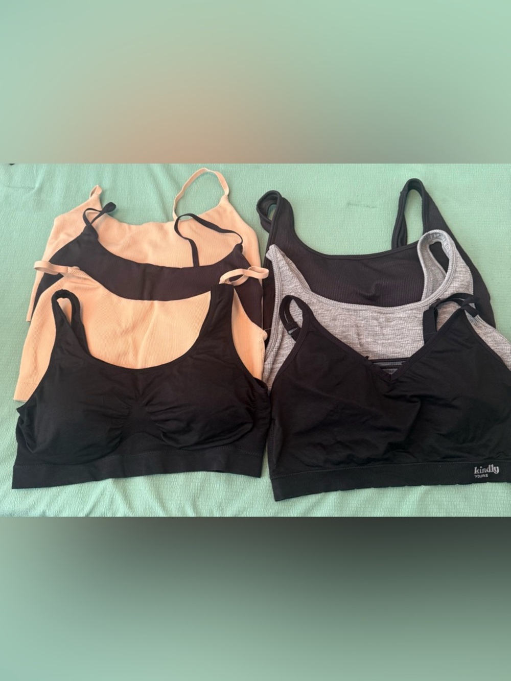 Seamless Wireless Bralette - Black, Gray, Nude 8pack